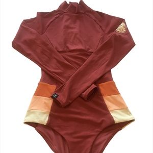 Rip Curl  (XXS 6) Burnt Orange, Long Sleeve Swim Suit